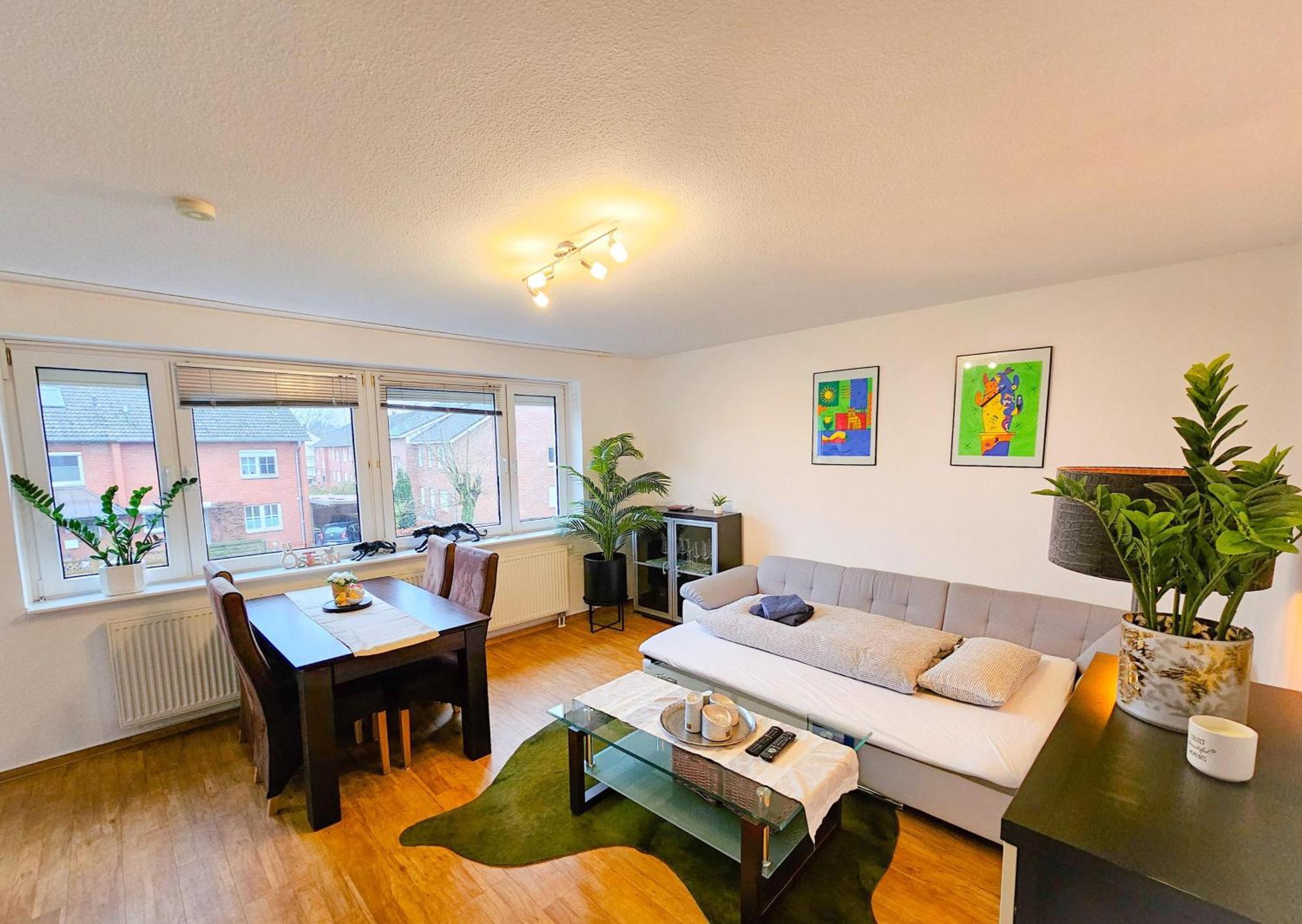 Ecocube Apartment2 Meppen14, Balkon, Kueche, Waschmaschine Bagian luar foto