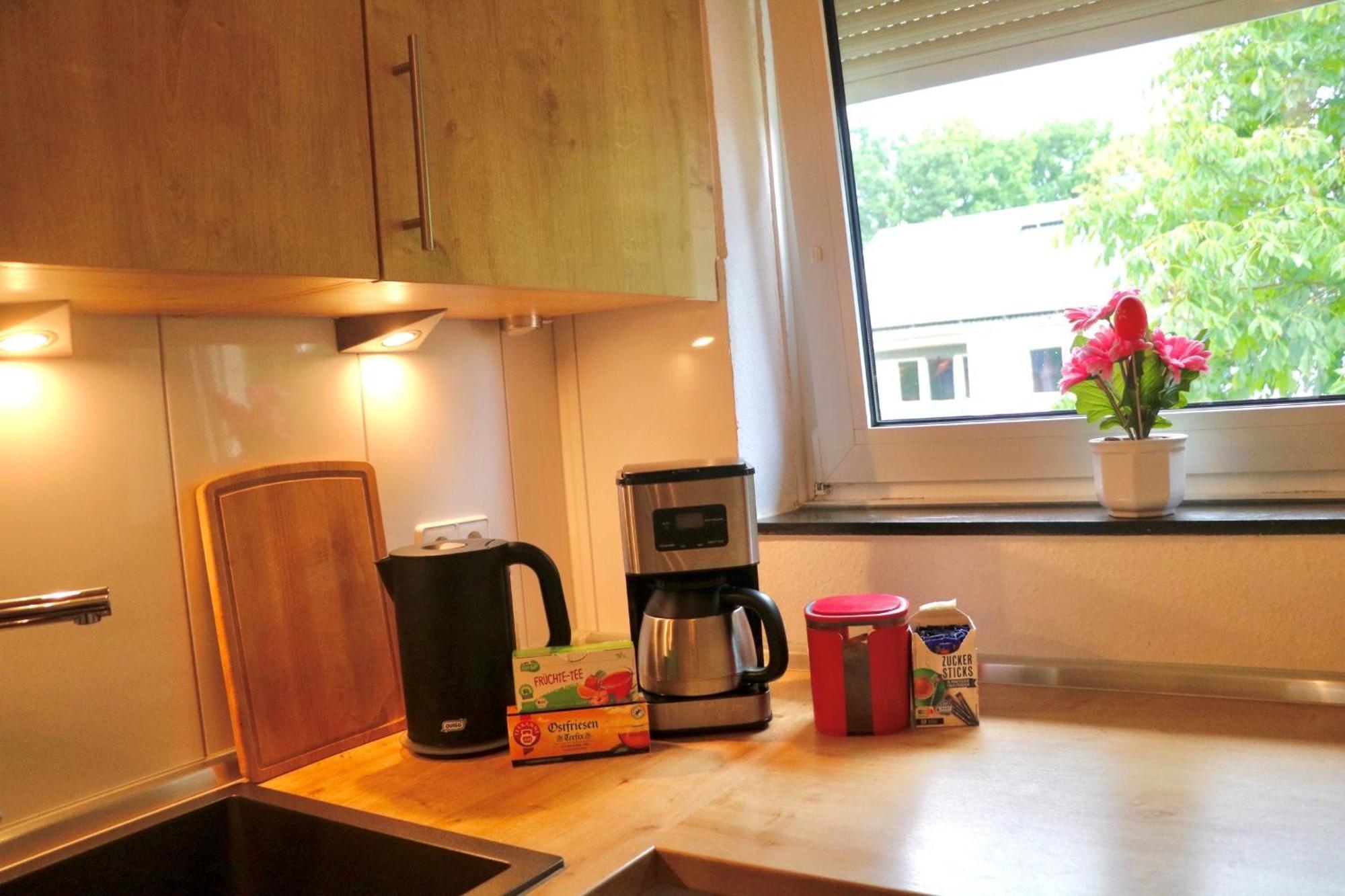 Ecocube Apartment2 Meppen14, Balkon, Kueche, Waschmaschine Bagian luar foto